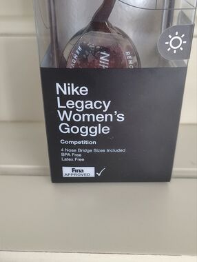 NIKE Legacy Women's Goggle - Competition - Bright Light Tint - Black NIB
